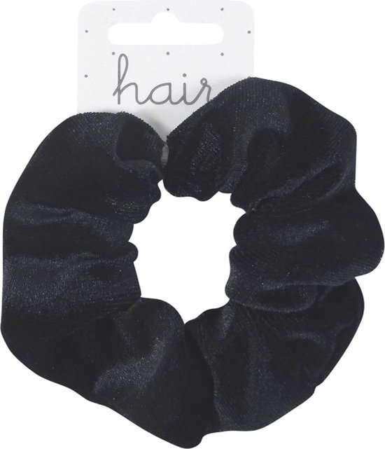 Scrunchie Haarelastiek Fluweel Effen - Zwart