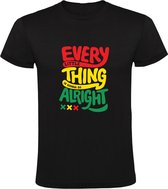 Three Little Birds | Heren T-shirt | Zwart | Ajax | Bob Marley | Rastafari | Everything is gonna be alright | Vrijheid | Grappig | Cadeau