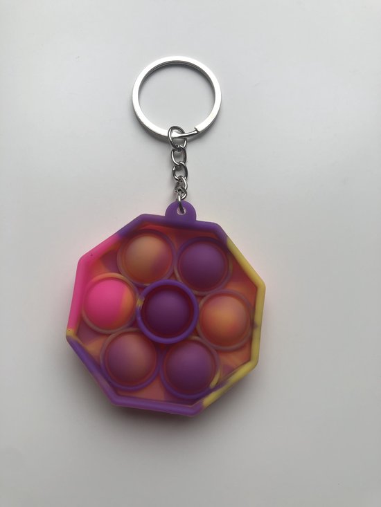 Pop It Sleutelhanger achthoekig Mini Pop It Tegen Stress
