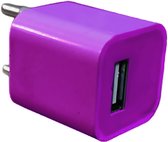 Universeel - USB adapter - USB stekker - USB lader - Blokje - Paars