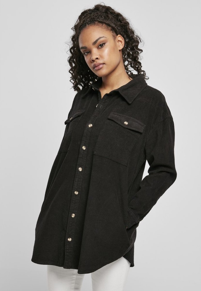 Urban Classics Long Corduroy Blouse XS Zwart