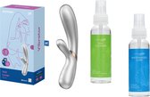 Satisfyer – Hot Lover Vibrator – Zilver Incl Pleasure Glide Glijmiddel & Toy Cleaner