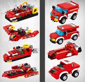 Panlos Brandweer Robot & Truck (19 in 1) - Bouwset - Compatibel met grote merken - Robot - Truck - Brandweer - Brandweerwagen