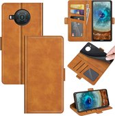 Nokia X10 / Nokia X20 Hoesje - MobyDefend Luxe Wallet Book Case (Sluiting Zijkant) - Lichtbruin - GSM Hoesje - Telefoonhoesje Geschikt Voor: Nokia X10 / Nokia X20