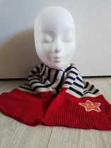 sjaal rood wit blauw met oranje ster