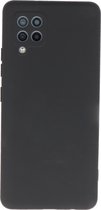 Hoogwaardige Siliconen back cover case -Geschikt voor Samsung Galaxy A22 4G - TPU hoesje Zwart