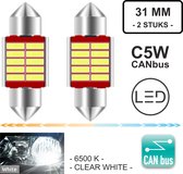 C5W 31mm ( Set 2 Stuks ) 12V  10 LED CANbus Geschikt foutloos 4014 SMD 900 Lumen