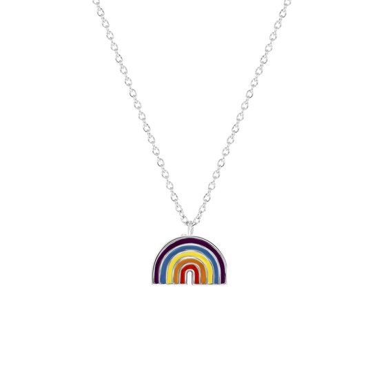 Zilverkleurige ketting met stalen kruis hanger