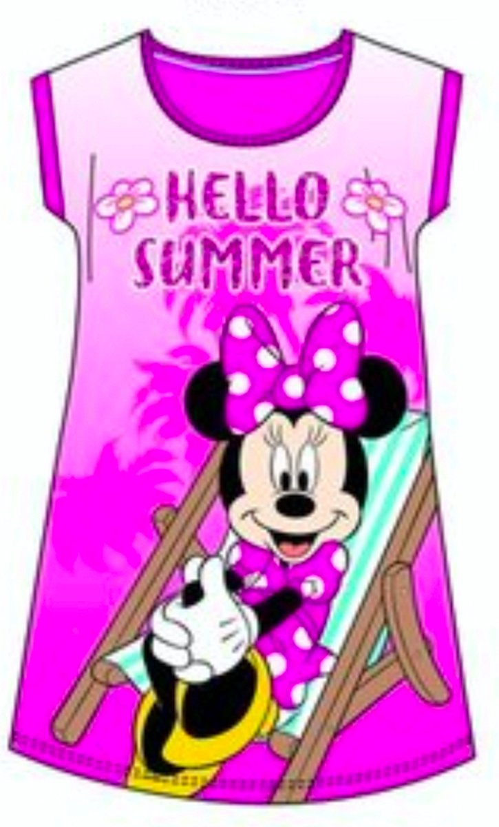 Disney Minnie Mouse pyjama - nachthemd - fuchsia in Maat 110 cm / 5 jaar
