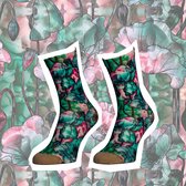 Sock My Feet - Grappige sokken dames - Maat 39-42 - Sock My Funky Flowers - Bloemen sokken - Funny Socks - Vrolijke sokken - Leuke sokken - Fashion statement - Gekke sokken - Grappige cadeaus - Socks First.