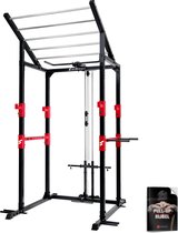 Sportstech Power Rack FPR350 | Optrekstang | Dip-bars | Legplank voor lange halters met gewichten | Krachtstation