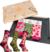 Sock My Feet - Grappige sokken vrouwen - 3 pack giftbox - Sokken Giftbox - Moederdag cadeautje - Funny Socks - Vrolijke sokken - Leuke sokken - 39-42 - Gekke sokken - Grappige cade