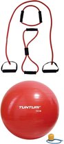 Tunturi - Fitness Set - Tubing Set Rood - Gymball Rood 75 cm