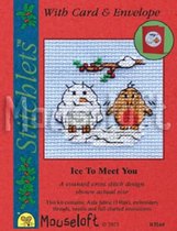 Mini Borduurpakketje - Vogel Met Sneeuwpopje