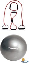 Tunturi - Fitness Set - Tubing Set Rood - Gymball Zilver 65 cm