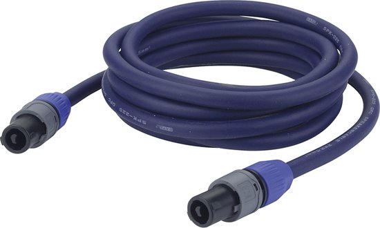 Câble Dap Audio Speakon - Câble Speakon - Câble haut-parleur 6 mètres - Câble haut-parleur - 2x1,5mm2 - bleu