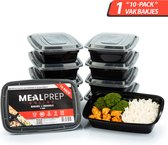 Mealpreponline - Meal Prep Bakjes - 10 stuks - 1 compartiment - Vershoudbakjes