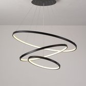 Loft Home® Hanglamp | 40, 60 en 80 cm ringen | Led verlichting | Kroonluchter | Dimbaar  | Modern | Opknoping | Zwart