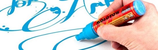 Molotow 327HS Zinc Yellow - Marqueur acrylique jaune - Pointe biseautée 4-8mm - Couleur jaune