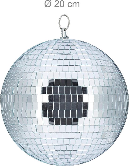 Disco spiegel bal zilver 20 cm