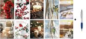 50 Luxe Kerst- en Nieuwjaarskaarten met Pen - 9,5x14cm  - 10 x 5 dubbele kaarten met enveloppen - serie Gezegende Kerstdagen en een Voorspoedig Nieuwjaar