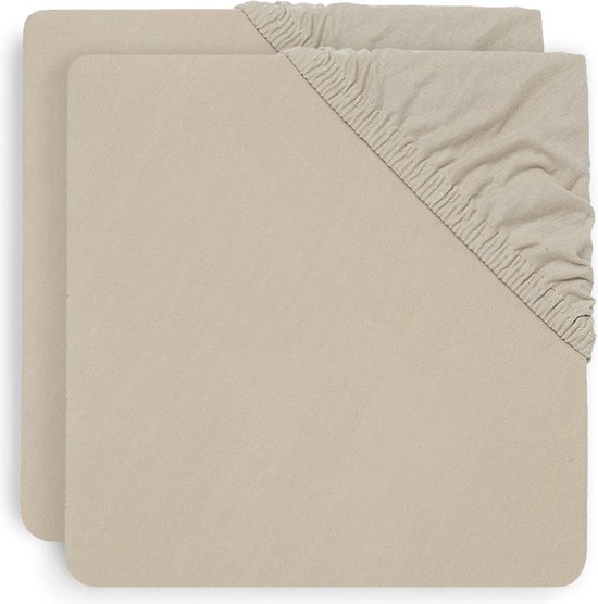 Jollein Baby Hoeslaken Ledikant - Nougat - Jersey - 2 Stuks - 60x120cm