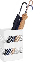 Segenn's Paraplubak - van Metaal - Rechthoekige Paraplubak - met Wateropvangbak - Roosterdesign - Wit