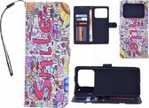 Xiaomi Mi 11 Ultra Bookcase hoesje met print - Smile Graffiti
