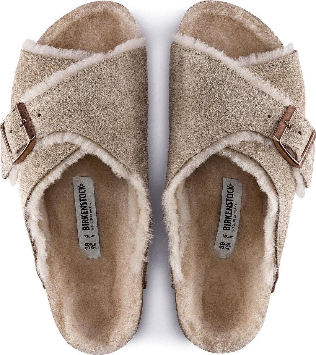 Birkenstock Arosa Shearling Dames Slippers Nude Narrow fit Beige