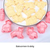 Honden 3d bakvormpjes – dieren – bakvormen – bakfiguur – koekjes - koekvormen – uitsteekvormen – uitstekers - hondjes – vormpjes - 6 delig - Peuter – kleuter – kinderen – verjaardagscadeau – 