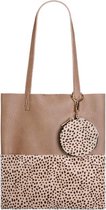 Yehwang - Shopaway shopper - schouder tas - bruin - cheetah - dierenprint