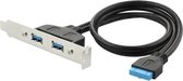 USB3.0 20P F/2AF PCI achterste schotkabel (zwart)