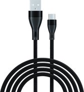 ADC-001 3A USB naar USB-C / Type-C Weave snellaaddatakabel, lengte: 1 m (zwart)