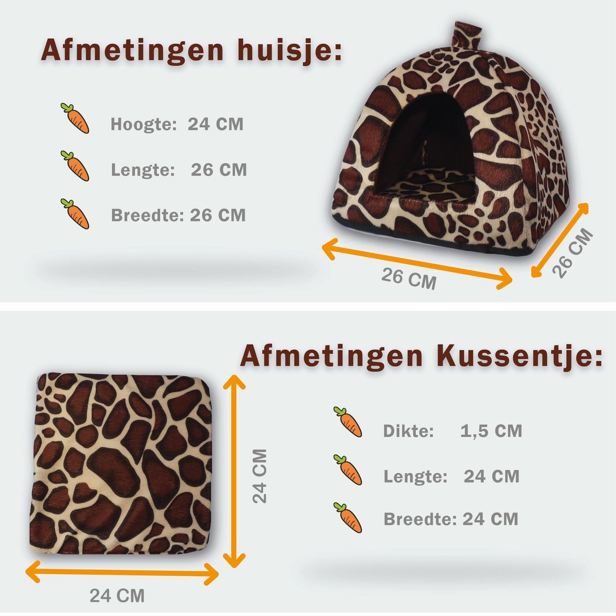 Norhogo Winterhuis voor kleine dieren, aardbeiendesign, knuffelzak Norhogo Winterhuis voor kleine dieren, aardbeiendesign, knuffelzak