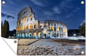 Muurdecoratie Rome - Italië - Colosseum - Nacht - 180x120 cm - Tuinposter - Tuindoek - Buitenposter