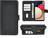 Hoesje Samsung Galaxy A03s - Bookcase - Pu Leder Wallet Book Case Zwart Cover