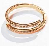 Laura Ferini Dames Ring Pisa Goud - Goudkleurige Verstelbare Ring - 18K Geelgoud Verguld - Zirkonia Kristallen - Dames Ringen - Sieraad - Accessoires - Sieraden