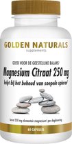 Golden Naturals Magnesium Citraat 250 mg (60 veganistische capsules)
