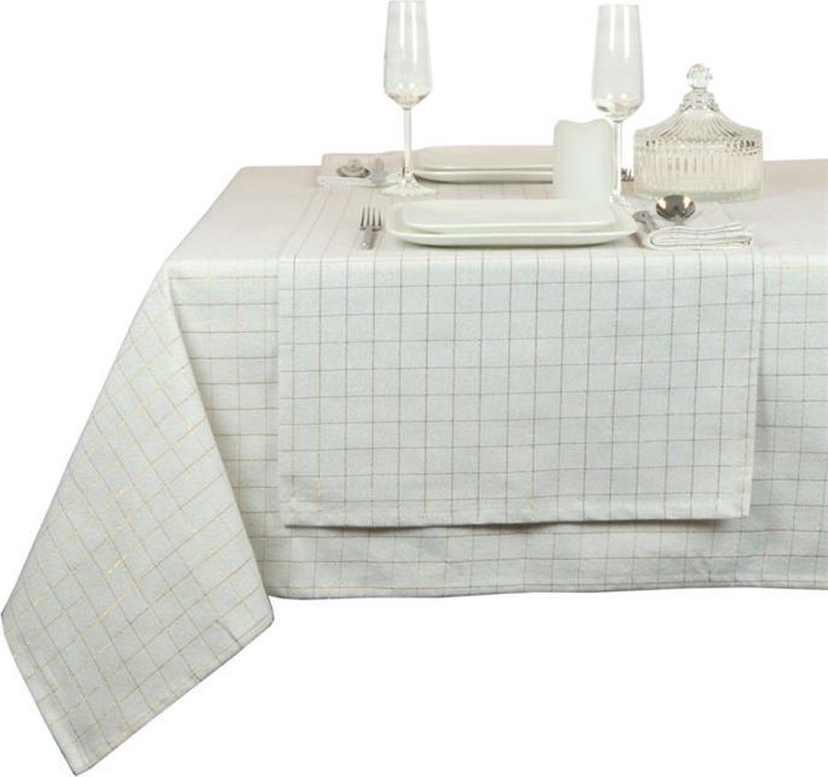 Unique Living | Tafelkleed Tyra 150x250cm white