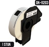 DULA - Brother Compatible DK-11203 Voorgestanst map label - Papier - Zwart op Wit - 17 x 87 mm - 300 Etiketten per rol - 1 Rol