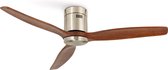 CREATE WINDCALM DC- Geluidloos plafondventilator met winter/zomerfunctie Nikkel donker Hout - Wifi - 132 cm - 6 snelheden - Timer