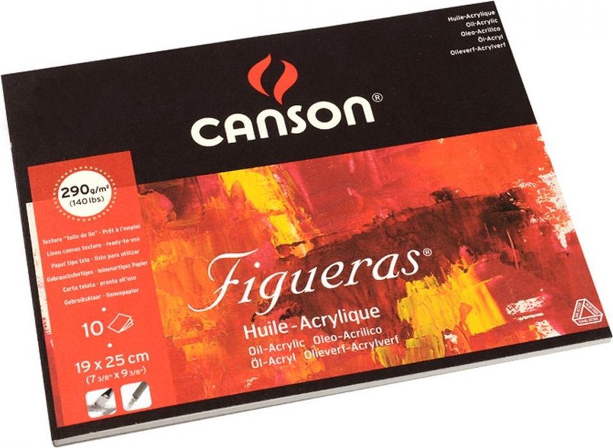 Afbeelding van product Canson olieverfblok Figueras gelijmd 19x25cm (4F) 10vel 290grs