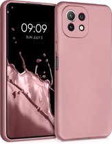 kwmobile telefoonhoesje voor Xiaomi 11 Lite (5G) NE / Mi 11 Lite (5G) - Hoesje voor smartphone - Back cover in metallic roségoud