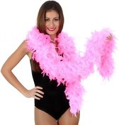 2x stuks luxe roze veren boa 180 cm - Carnaval verkleed accessoires
