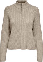 ONLY ONLKATIA L/S ZIP HIGHNEC PULLOVER CC KNT Dames Trui - Maat XS