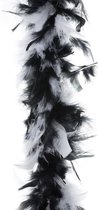 Déguisement carnaval plumes Boa coloris noir/blanc mix 2 mètres - Accessoire Déguisements