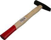 Marteau / marteau d'ingénieur avec manche en bois 30 cm - marron clair / rouge - 300 grammes - outil marteau / marteau d'établi