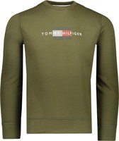 Tommy Hilfiger Sweater Groen Normaal - Maat L - Heren - Herfst/Winter Collectie - Katoen;Polyester