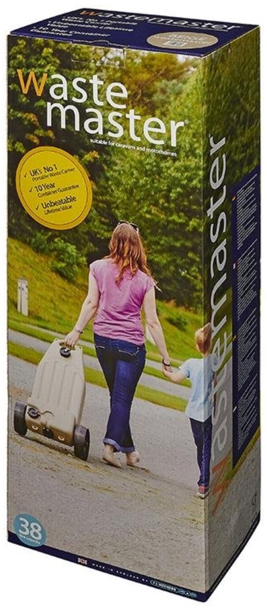 Aquaroll Wastemaster vuilwatertank - 38 liter - met wieltjes - beige - inclusief spanbanden van Aqua — afbeelding 5
