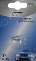 Benson Autolampje - Warm Wit - 12 Volt - 1.2 Watt - 2 stuks
